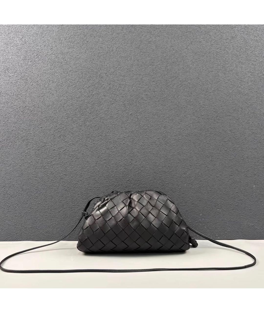 BOTTEGA VENETA Черная кожаная сумка через плечо, фото 2