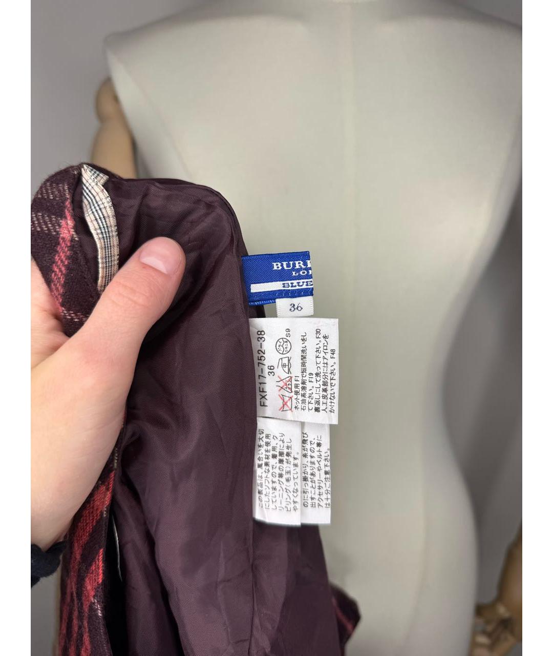 BURBERRY Красная юбка мини, фото 7