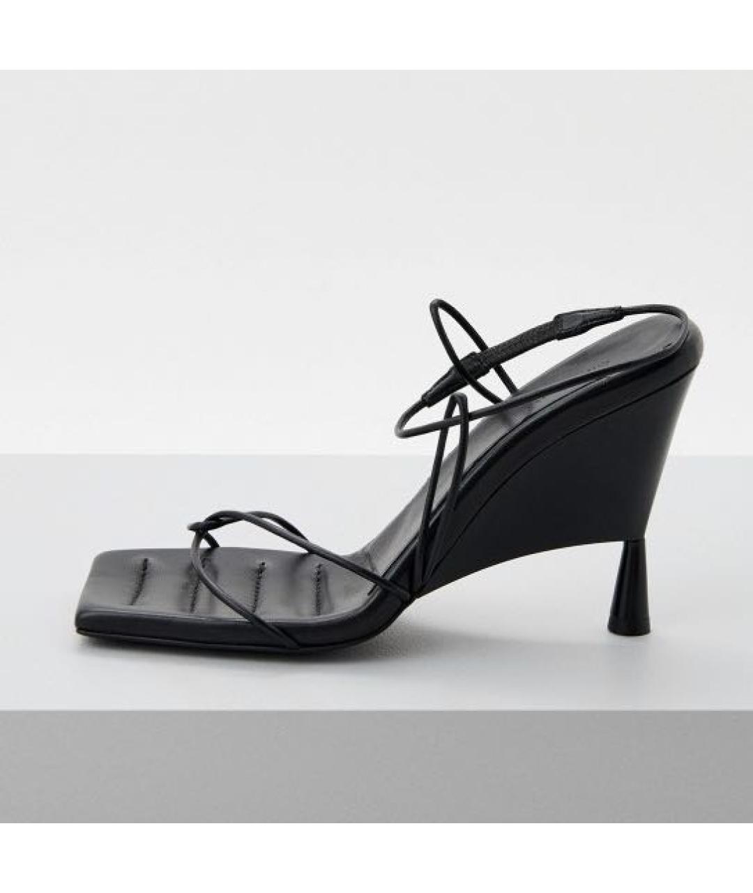 GIABORGHINI Черные кожаные босоножки, фото 9