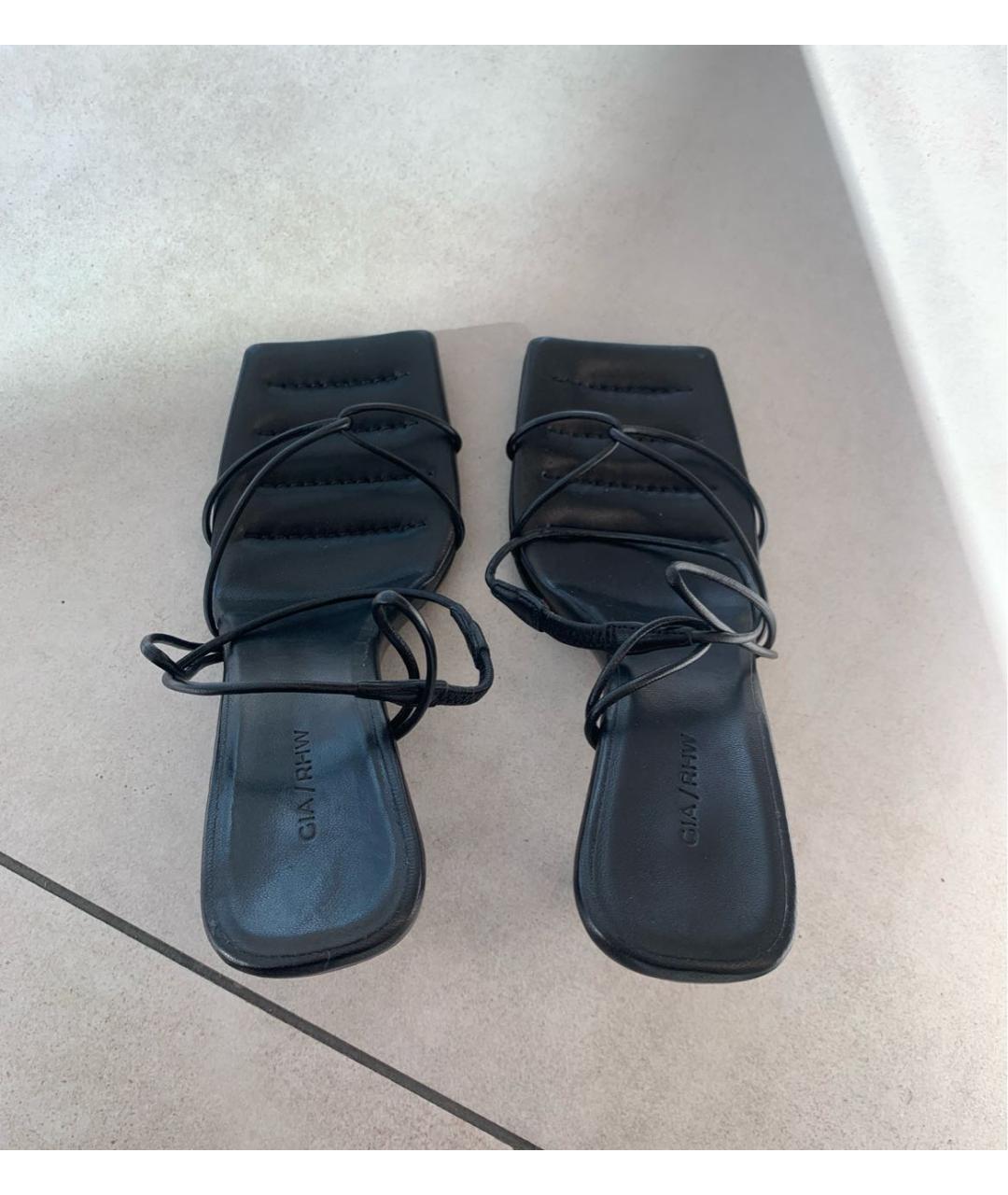 GIABORGHINI Черные кожаные босоножки, фото 3