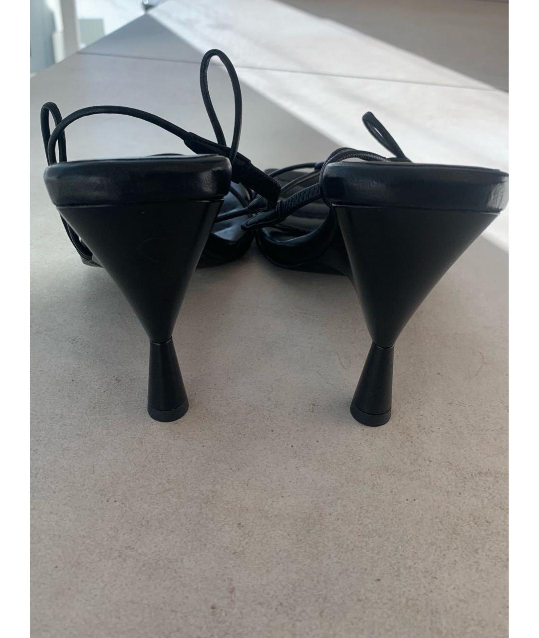 GIABORGHINI Черные кожаные босоножки, фото 4