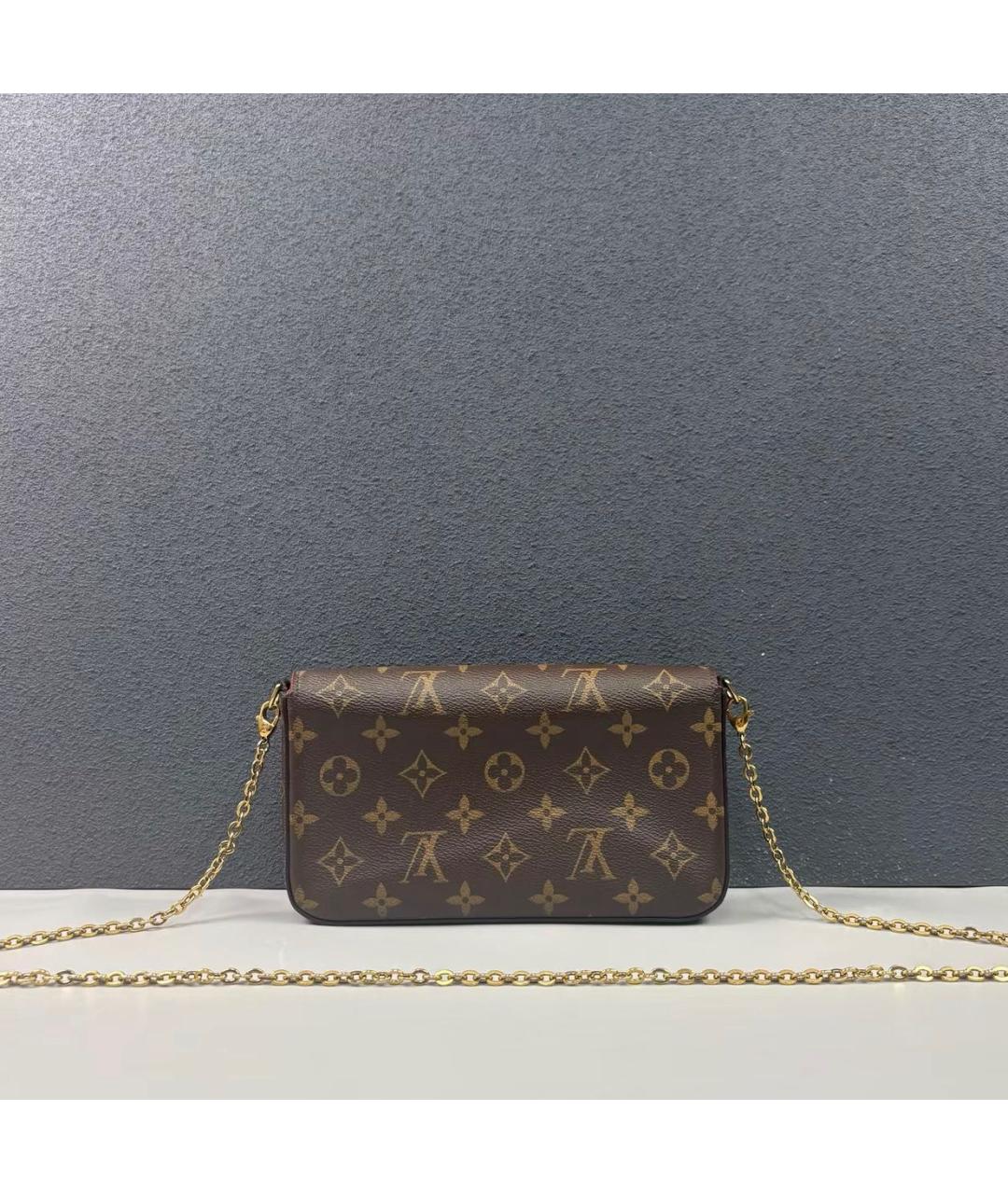 LOUIS VUITTON Коричневая кожаная сумка через плечо, фото 2