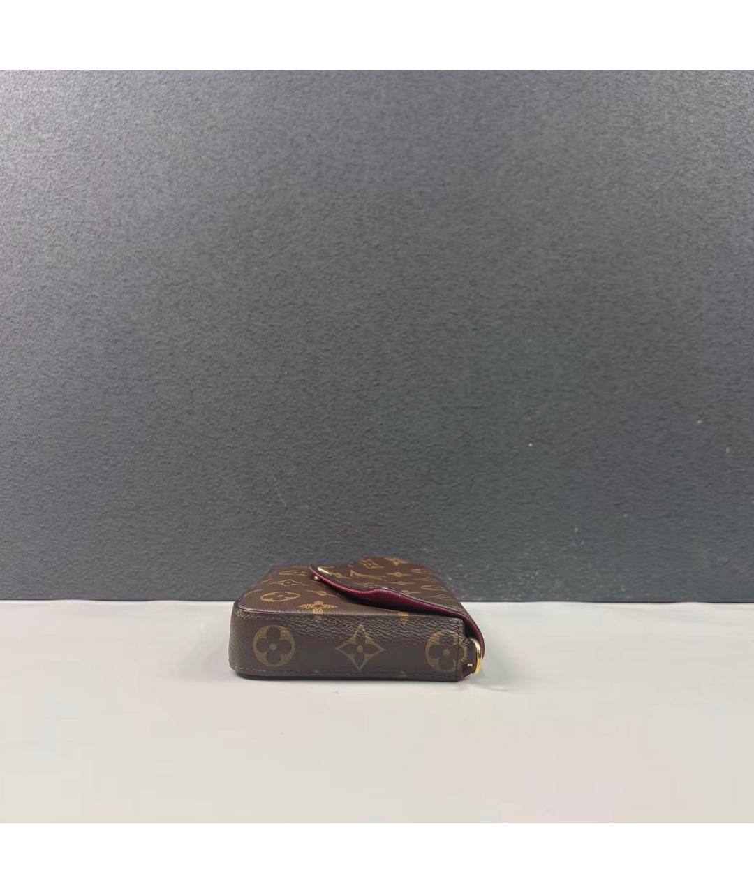 LOUIS VUITTON Коричневая кожаная сумка через плечо, фото 5