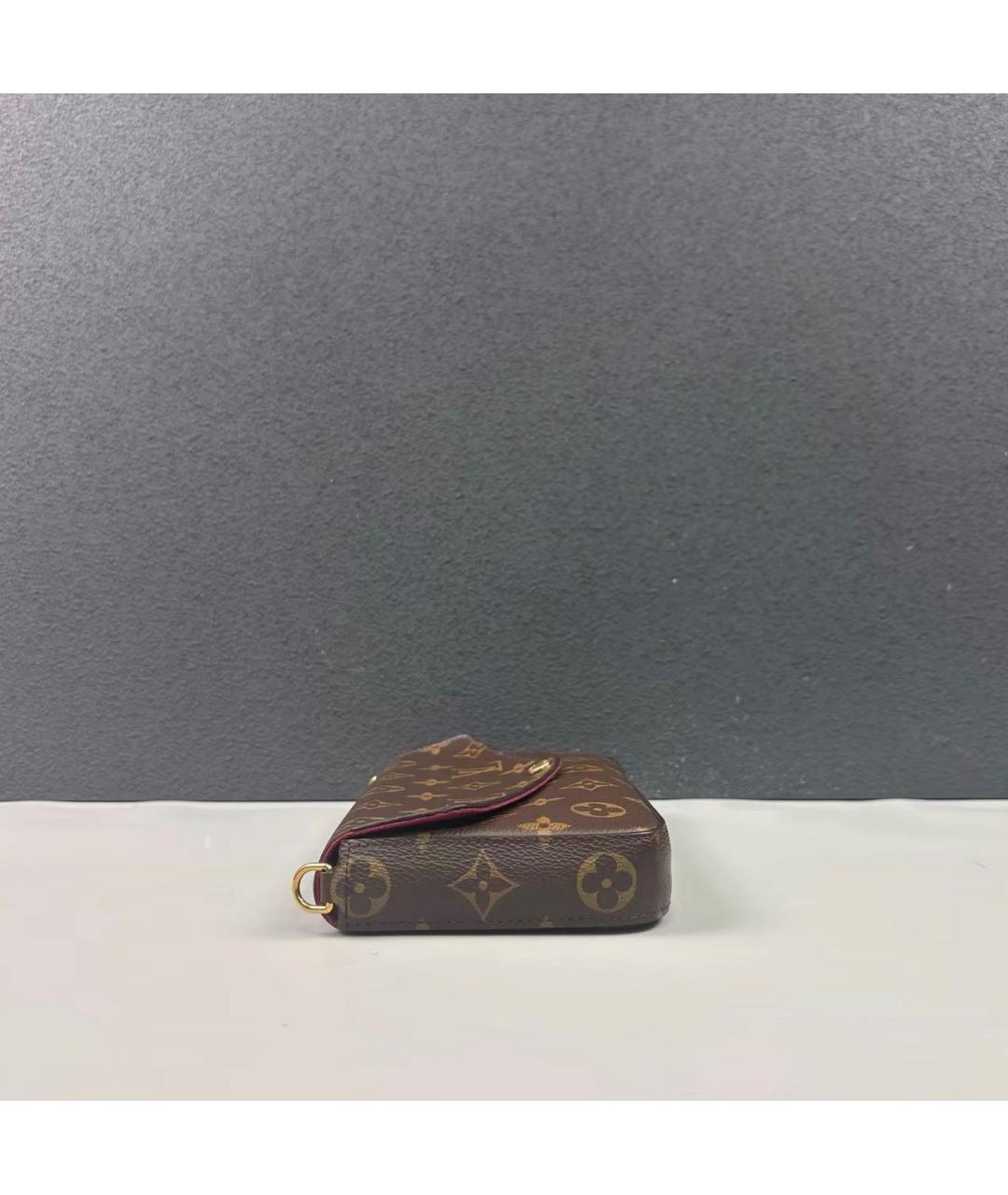 LOUIS VUITTON Коричневая кожаная сумка через плечо, фото 3