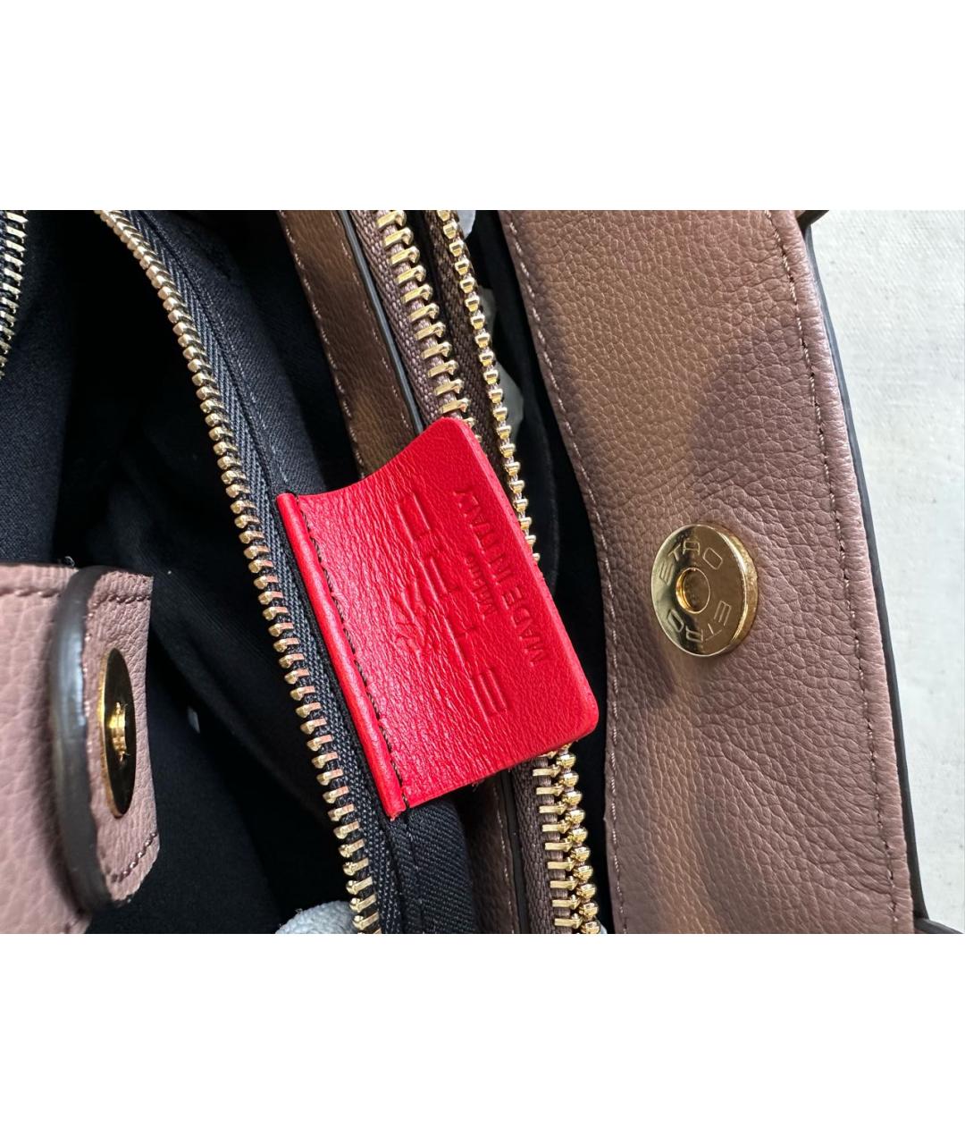 ETRO Коричневая кожаная сумка с короткими ручками, фото 6