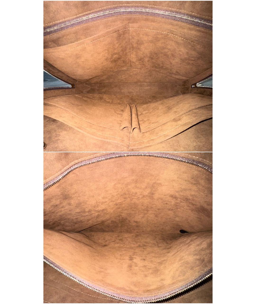 LOUIS VUITTON Коричневый кожаный портфель, фото 8