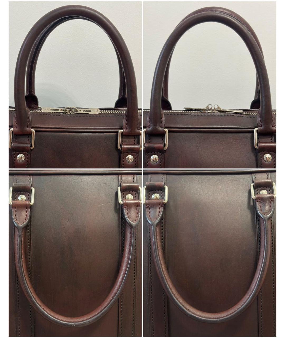 LOUIS VUITTON Коричневый кожаный портфель, фото 6