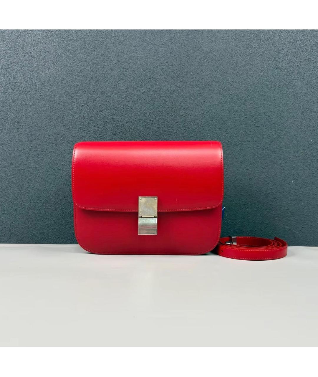 CELINE Красная кожаная сумка через плечо, фото 7