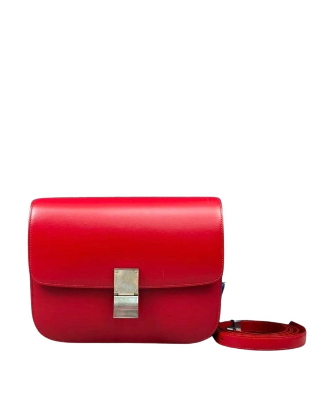 CELINE Красная кожаная сумка через плечо, фото 1