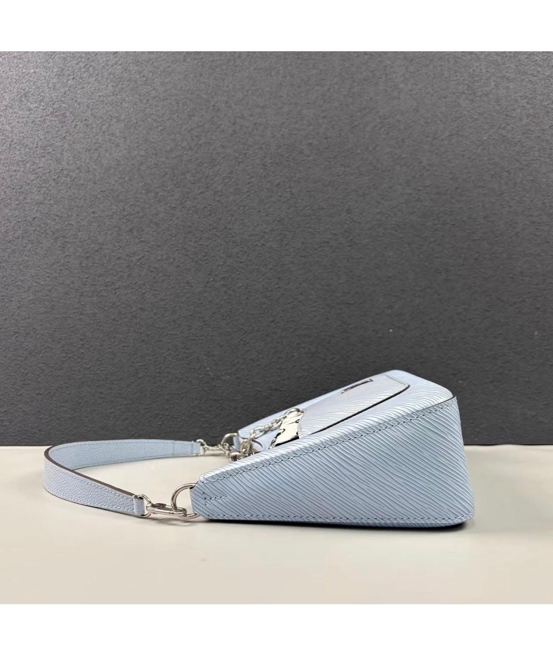 LOUIS VUITTON Голубая кожаная сумка через плечо, фото 3