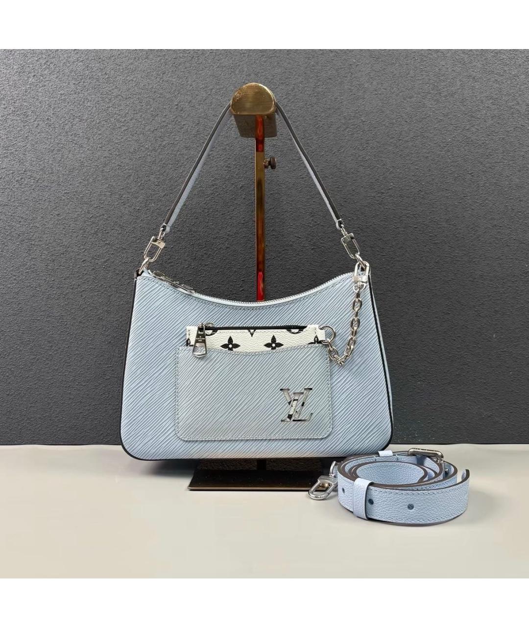 LOUIS VUITTON Голубая кожаная сумка через плечо, фото 8