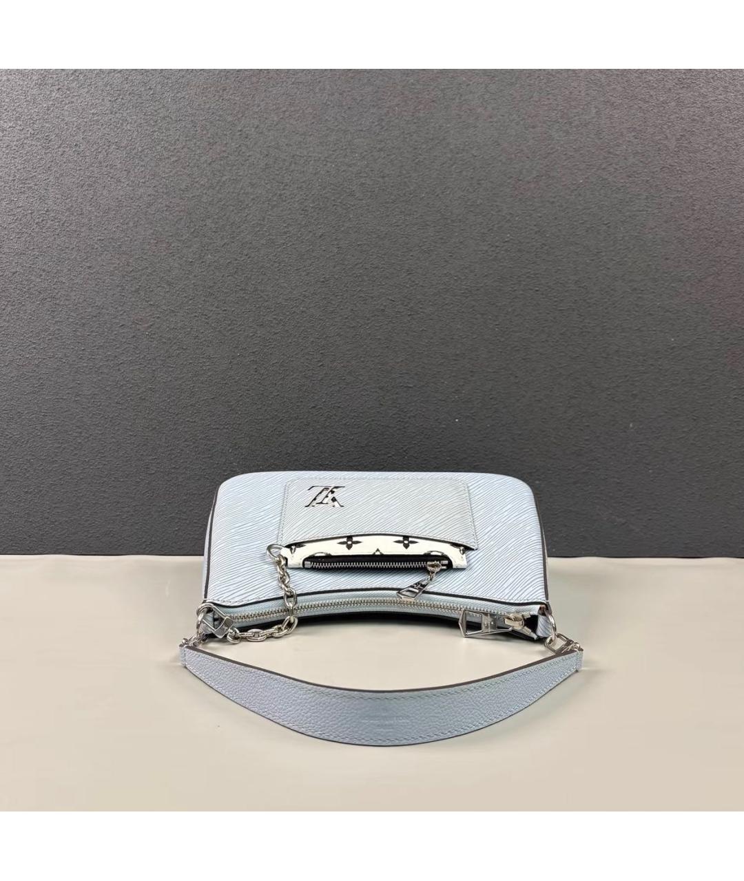 LOUIS VUITTON Голубая кожаная сумка через плечо, фото 6