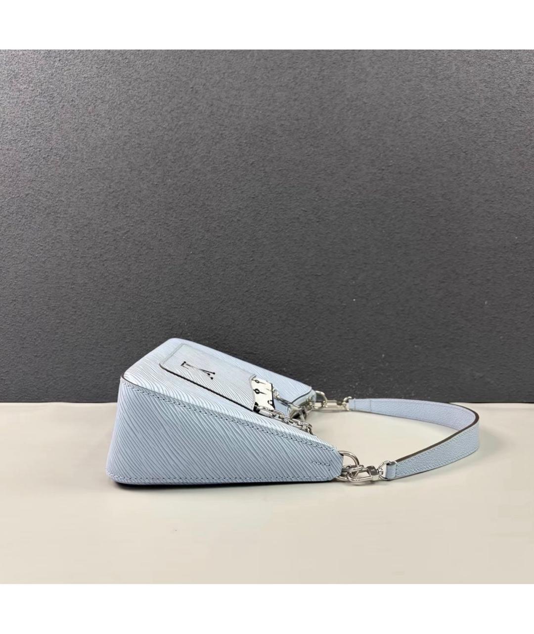 LOUIS VUITTON Голубая кожаная сумка через плечо, фото 4