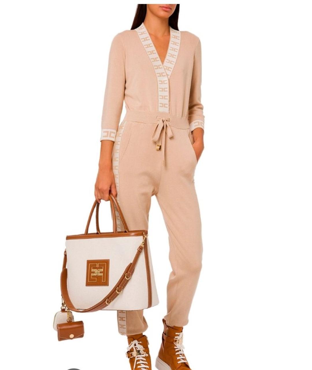 ELISABETTA FRANCHI Бежевый комбинезон, фото 2