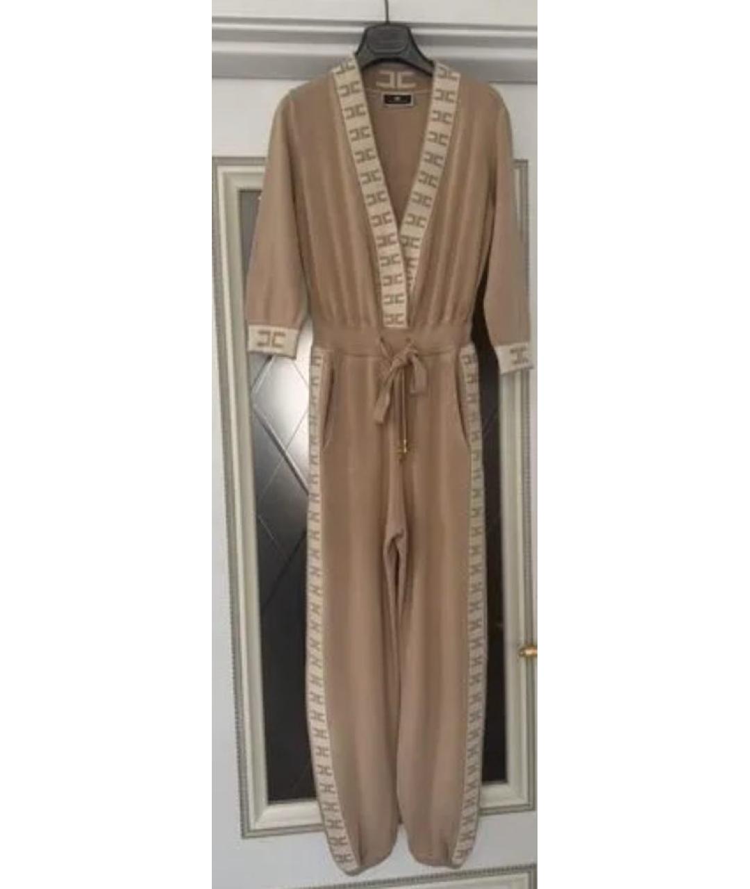 ELISABETTA FRANCHI Бежевый комбинезон, фото 4