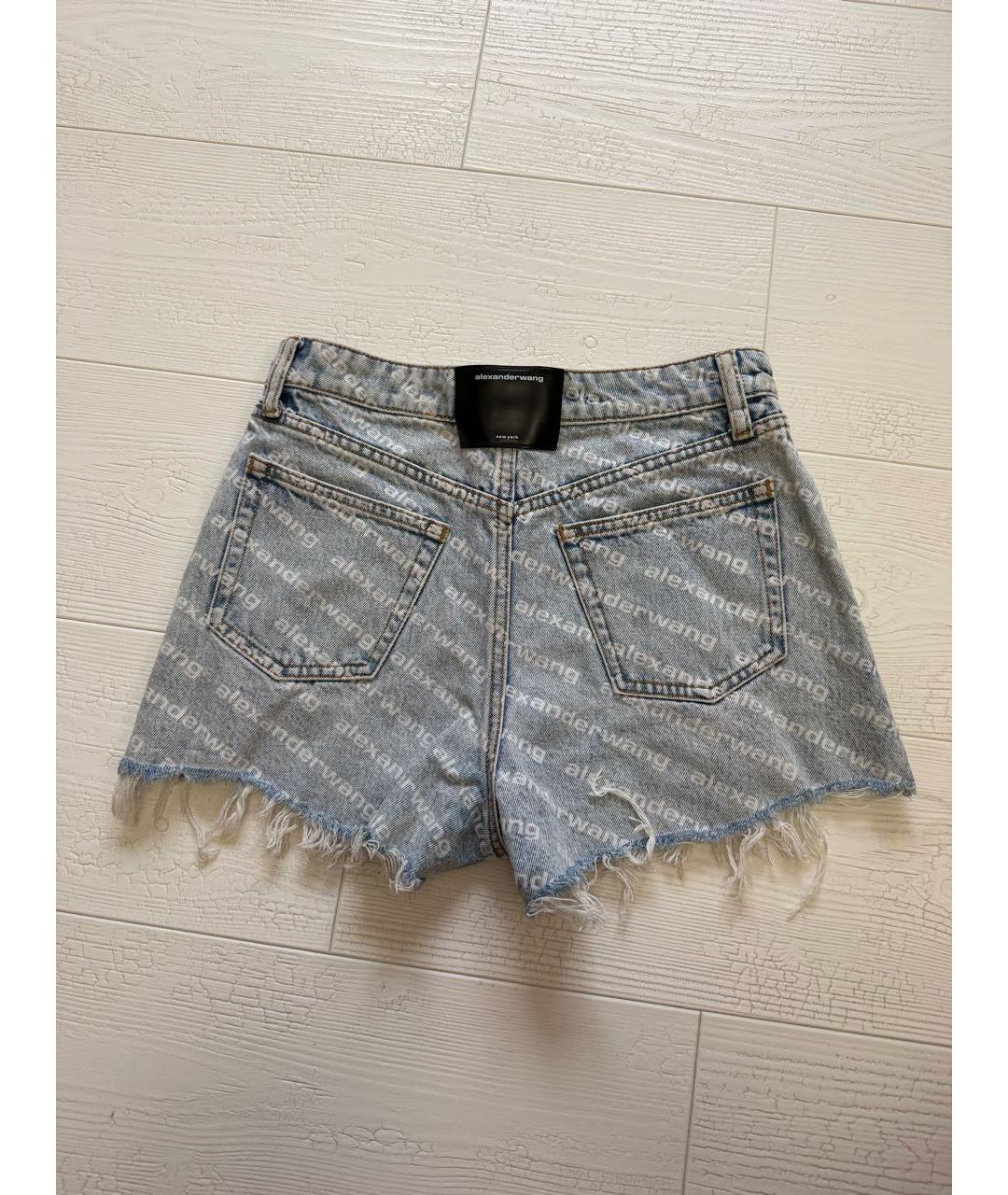 ALEXANDER WANG Голубые хлопковые шорты, фото 2