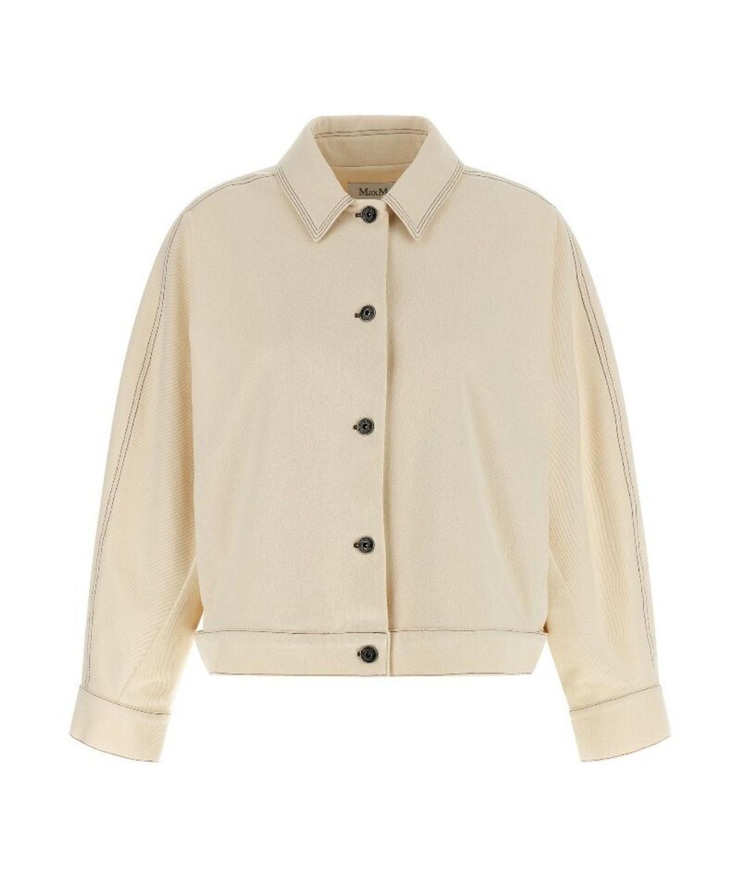 MAX MARA Белая хлопковая куртка, фото 1