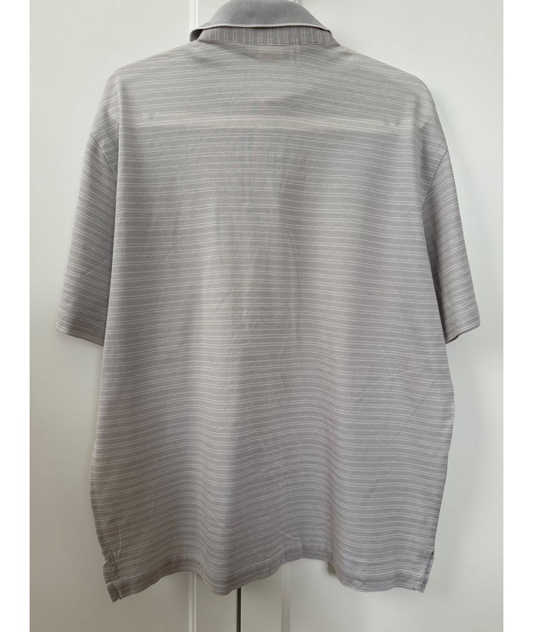 BRIONI Серое хлопковое поло с коротким рукавом, фото 2