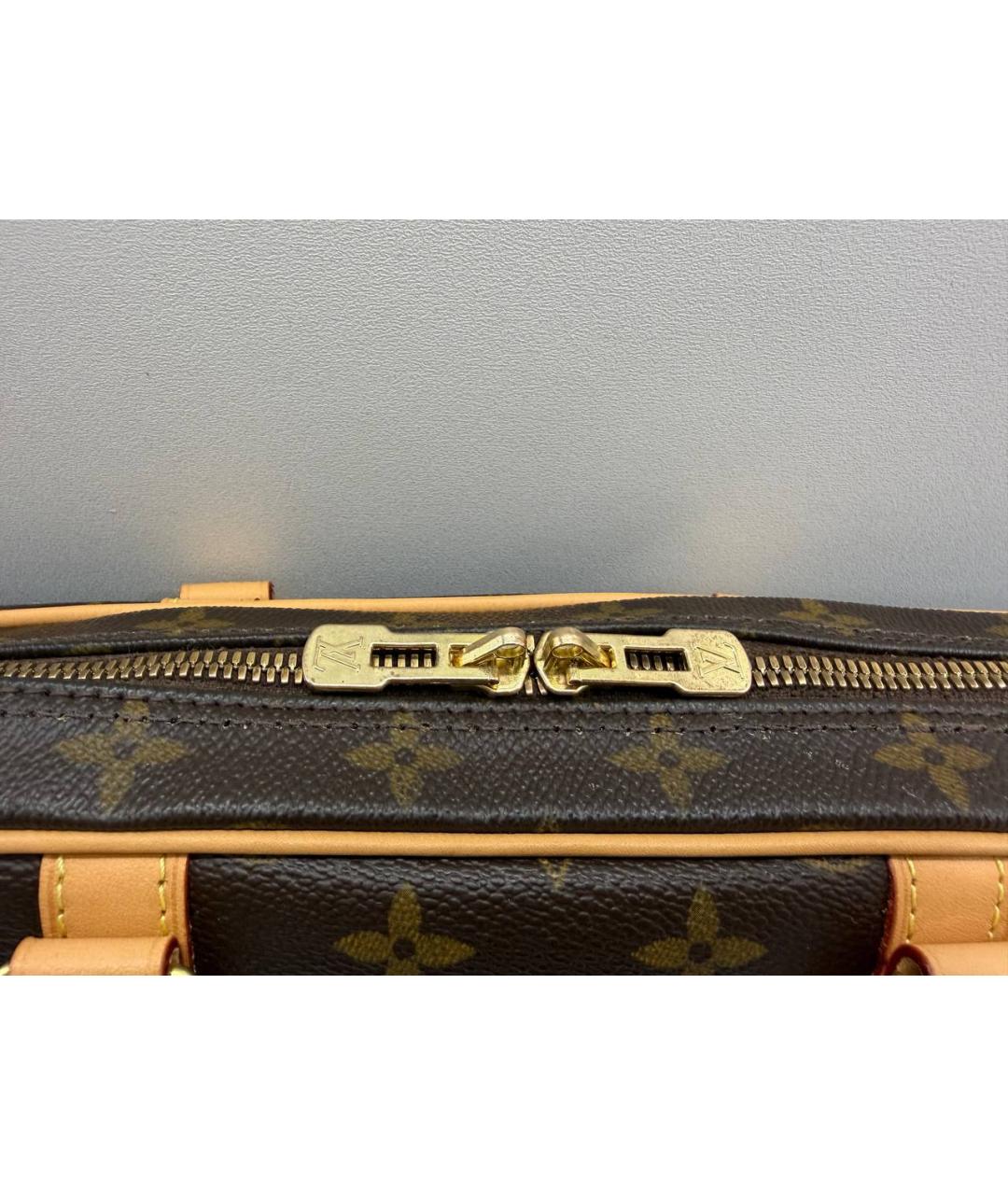 LOUIS VUITTON Коричневый кожаный портфель, фото 3