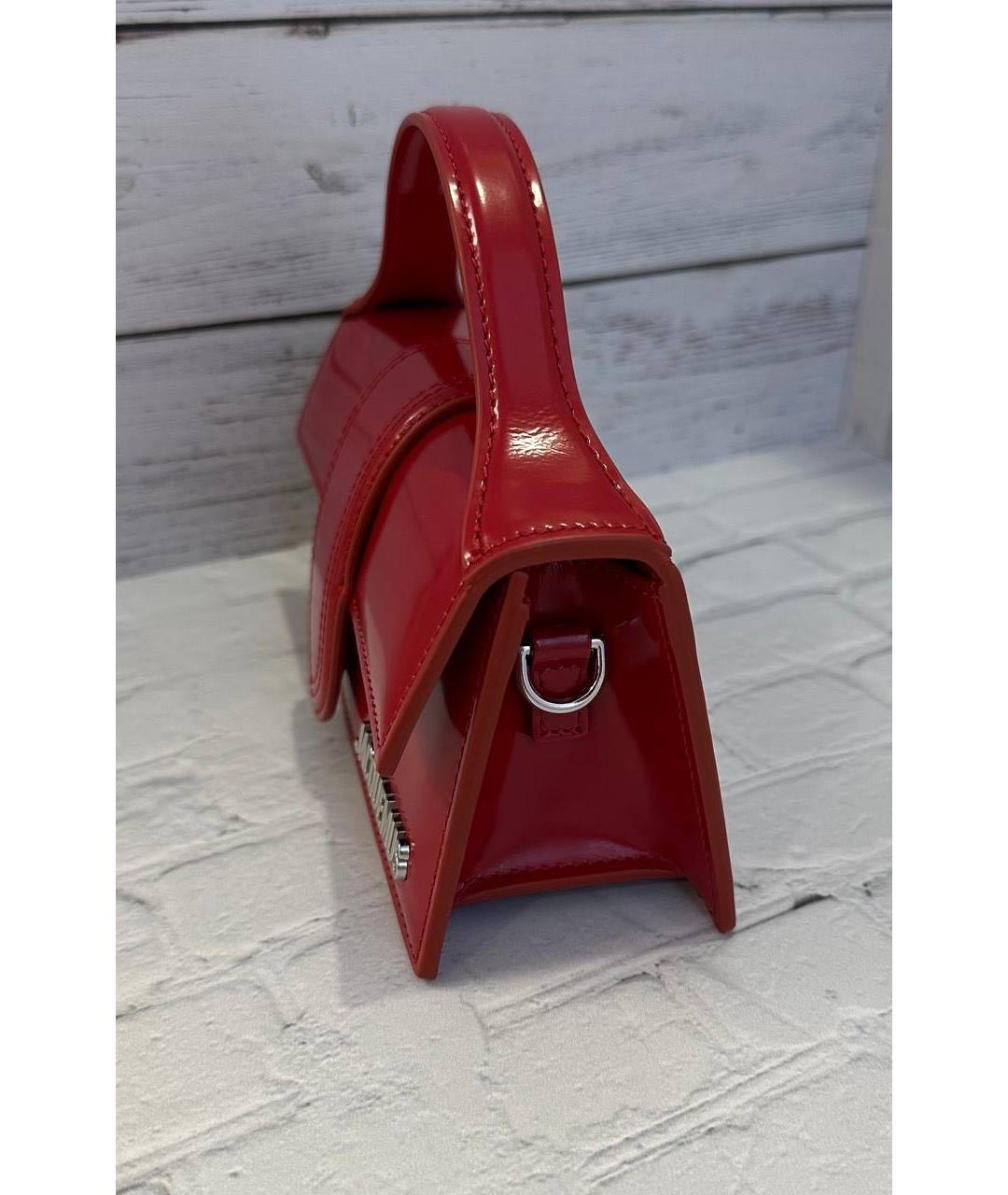 JACQUEMUS Красная кожаная сумка с короткими ручками, фото 2