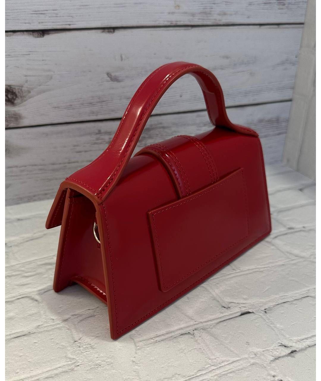 JACQUEMUS Красная кожаная сумка с короткими ручками, фото 3