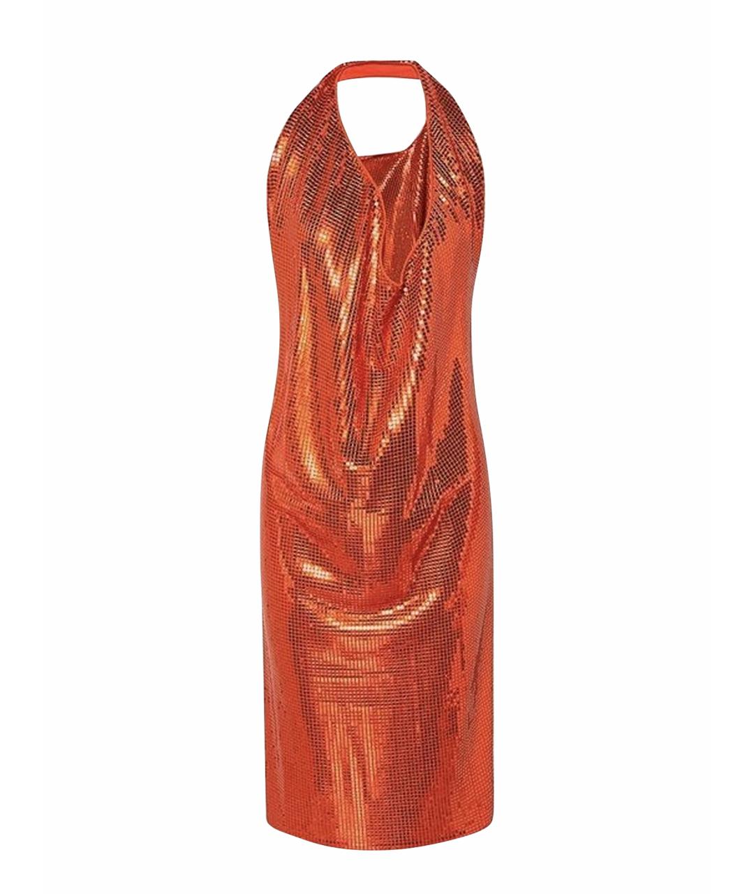 BOTTEGA VENETA Оранжевое вискозное коктейльное платье, фото 1