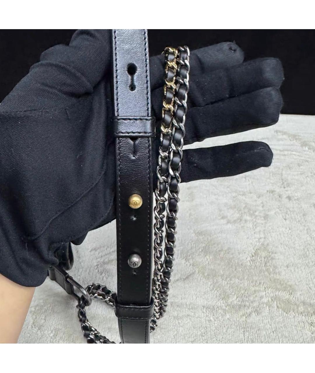 CHANEL Черная кожаная сумка через плечо, фото 8