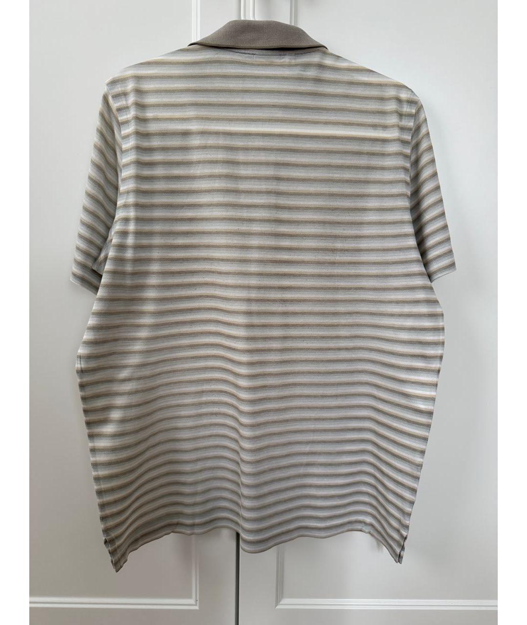 BRIONI Бежевое хлопковое поло с коротким рукавом, фото 2