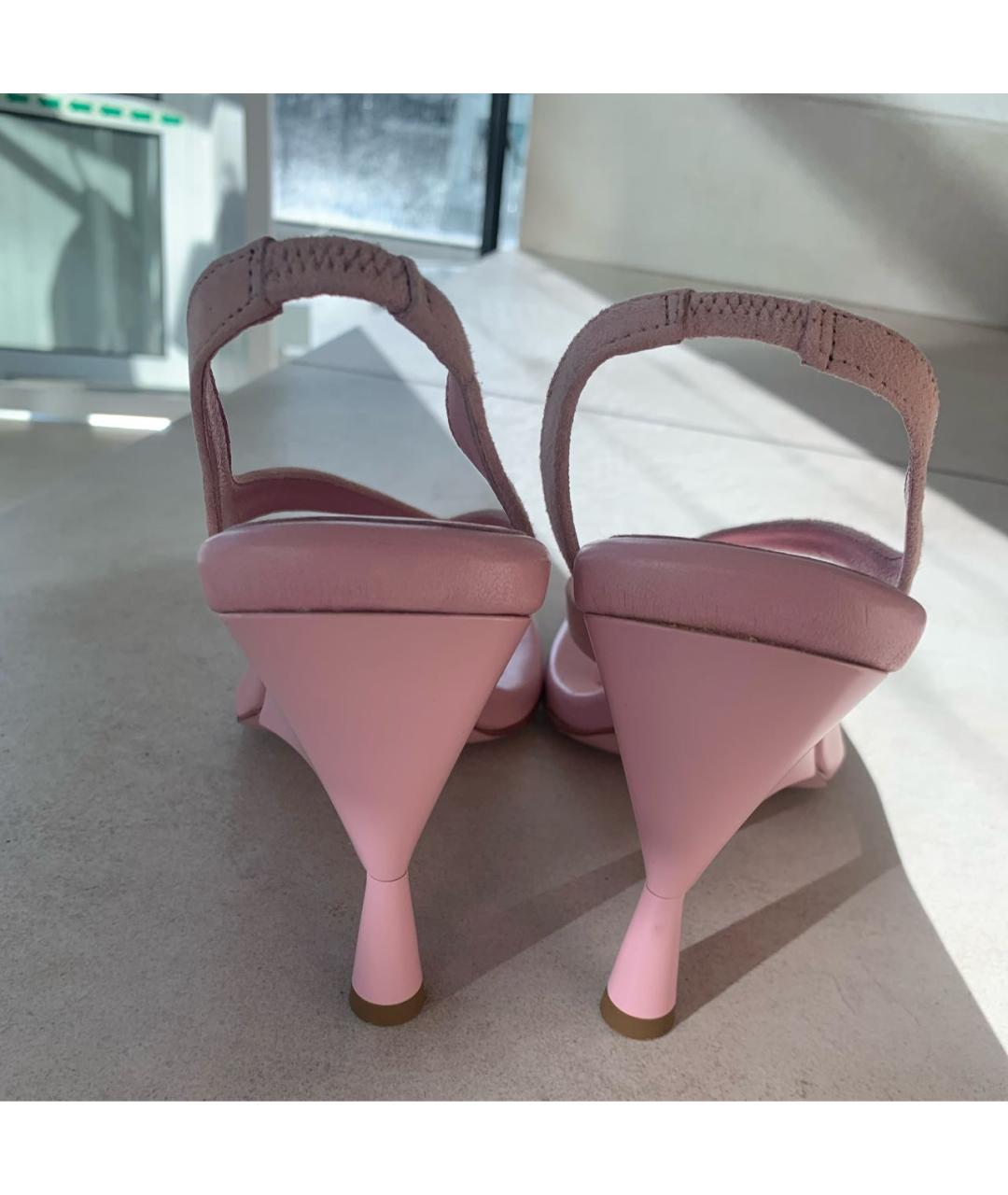 GIABORGHINI Розовые кожаные босоножки, фото 4