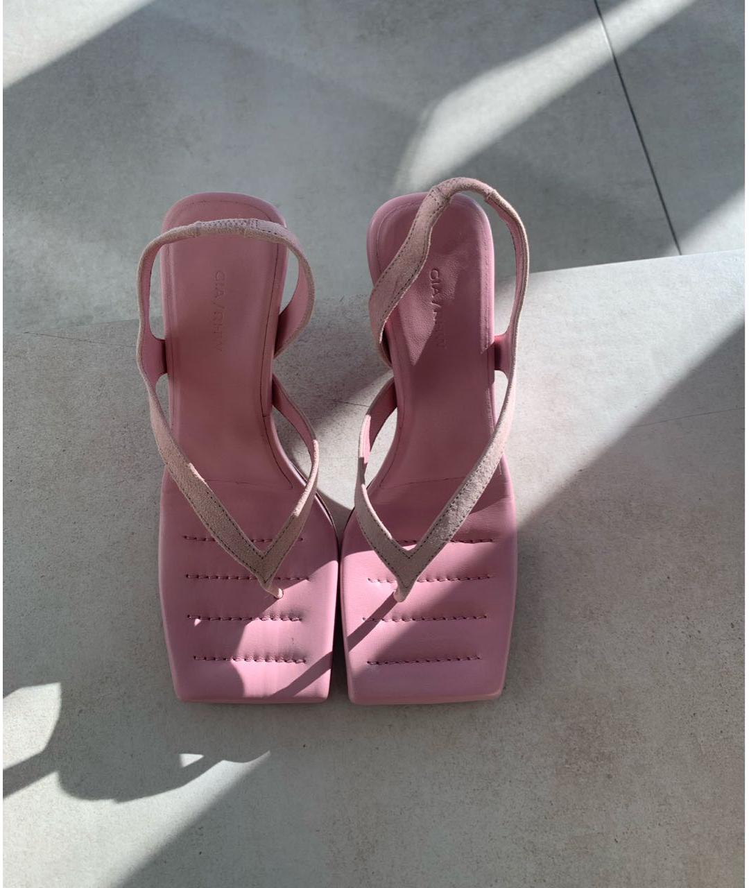 GIABORGHINI Розовые кожаные босоножки, фото 2