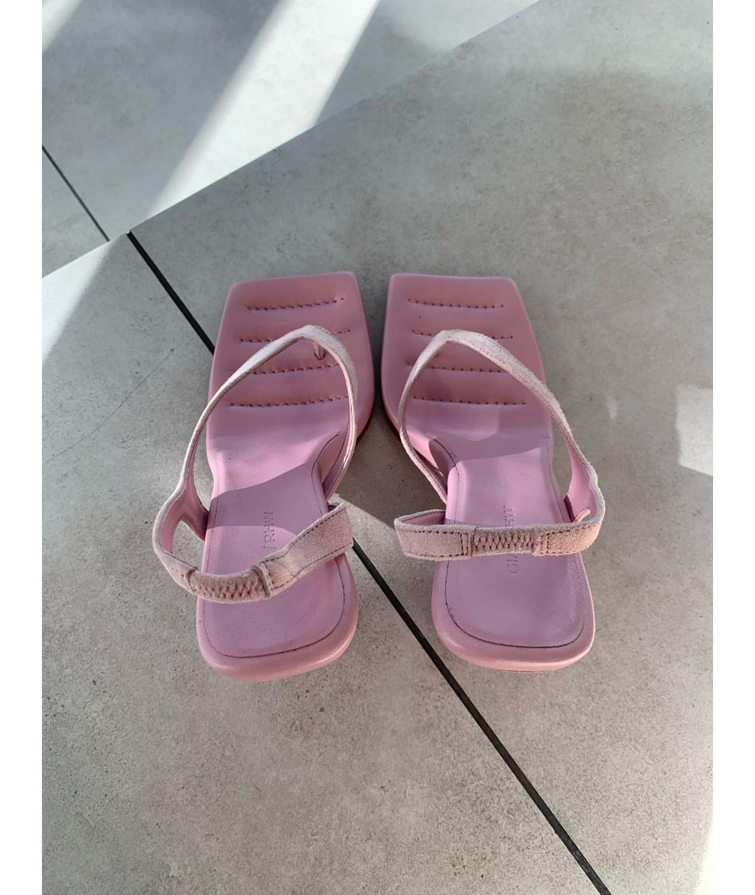GIABORGHINI Розовые кожаные босоножки, фото 3