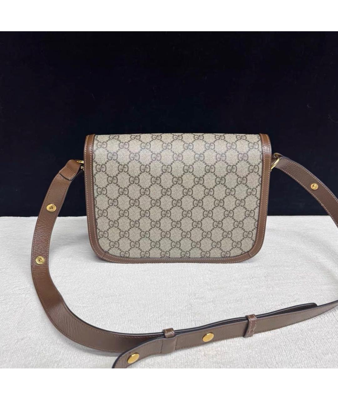 GUCCI Коричневая кожаная сумка через плечо, фото 2