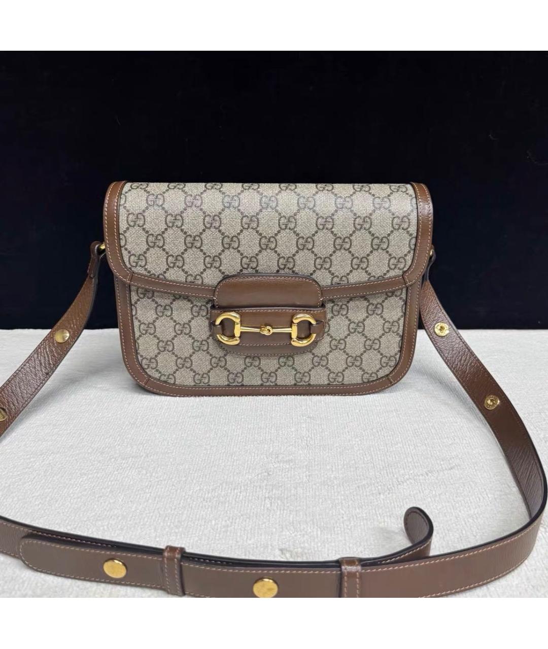 GUCCI Коричневая кожаная сумка через плечо, фото 9