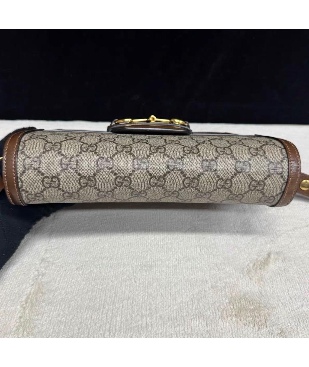 GUCCI Коричневая кожаная сумка через плечо, фото 6