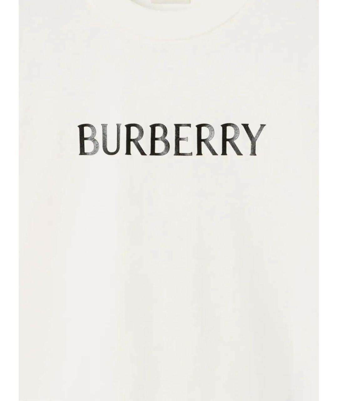 BURBERRY Белая хлопковая футболка, фото 3
