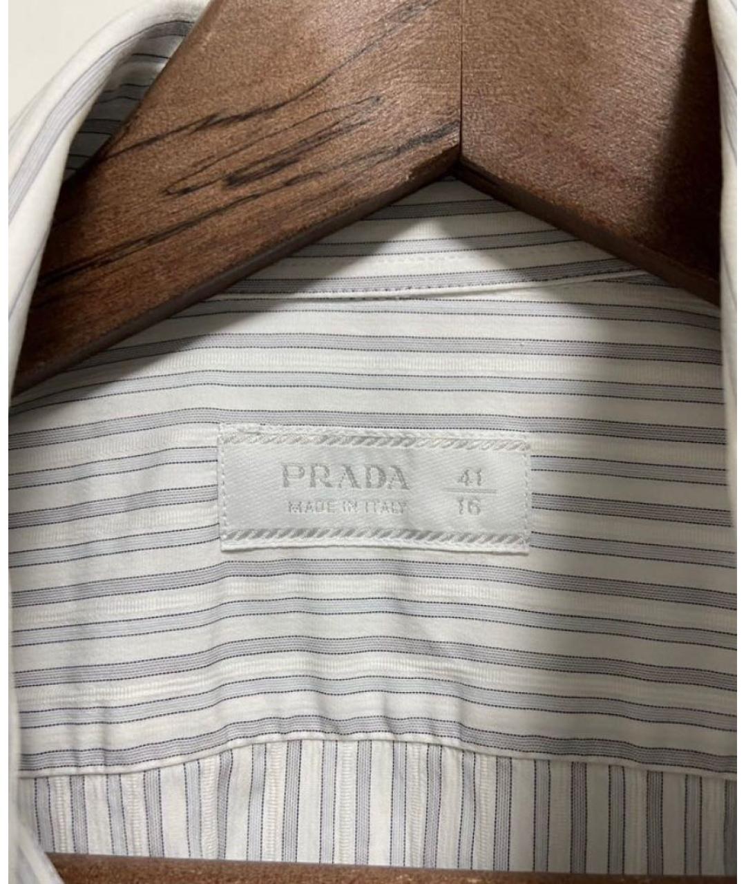 PRADA Серая хлопко-полиэстеровая классическая рубашка, фото 2