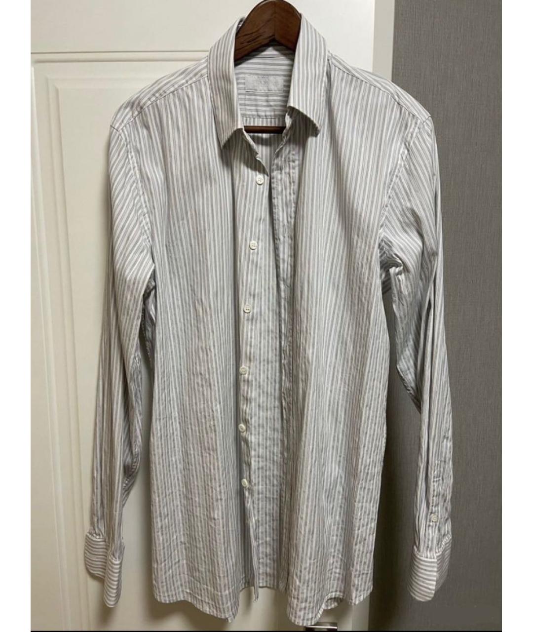 PRADA Серая хлопко-полиэстеровая классическая рубашка, фото 5