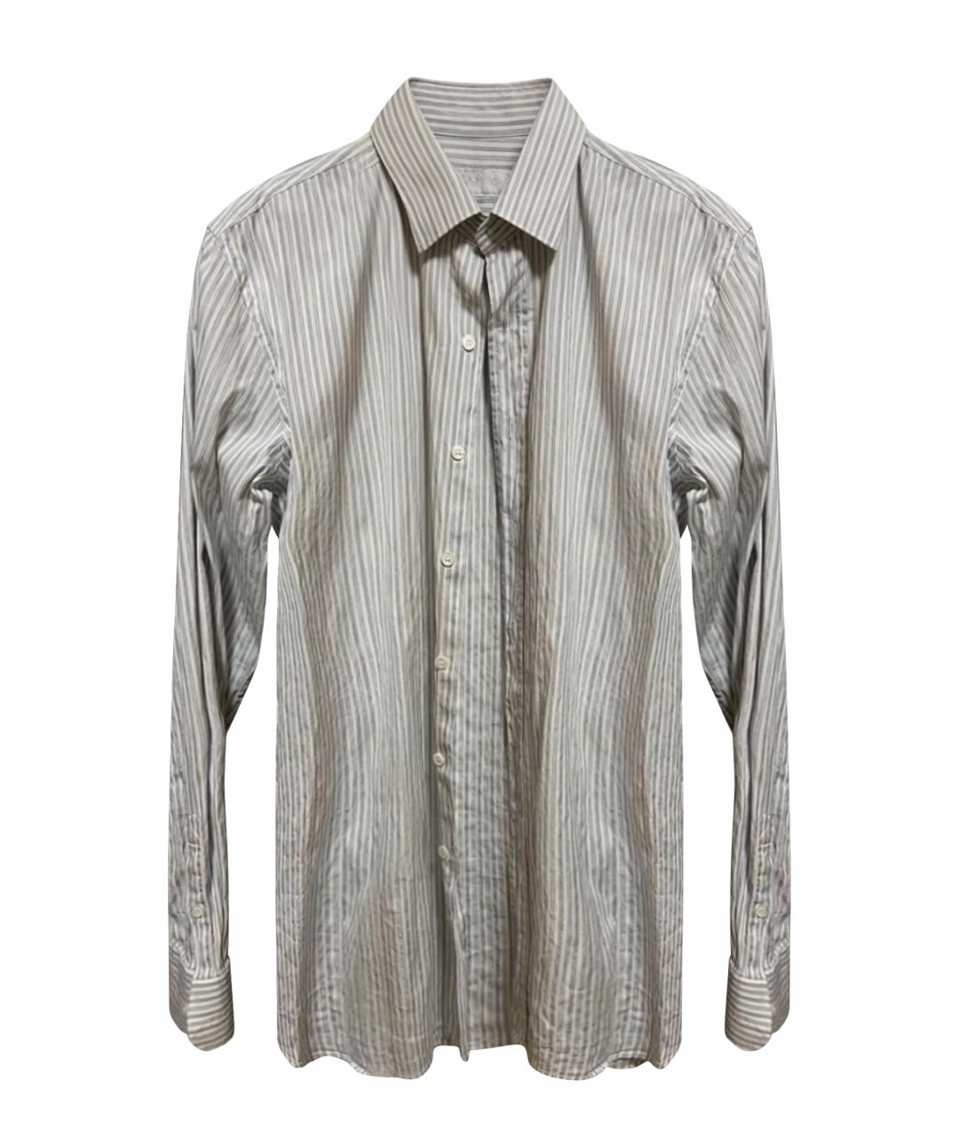 PRADA Серая хлопко-полиэстеровая классическая рубашка, фото 1
