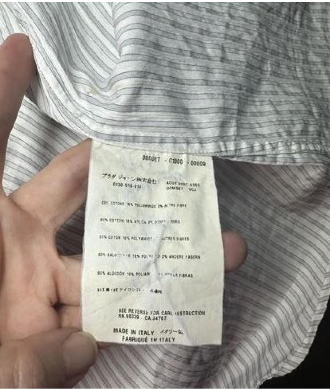 PRADA Серая хлопко-полиэстеровая классическая рубашка, фото 3