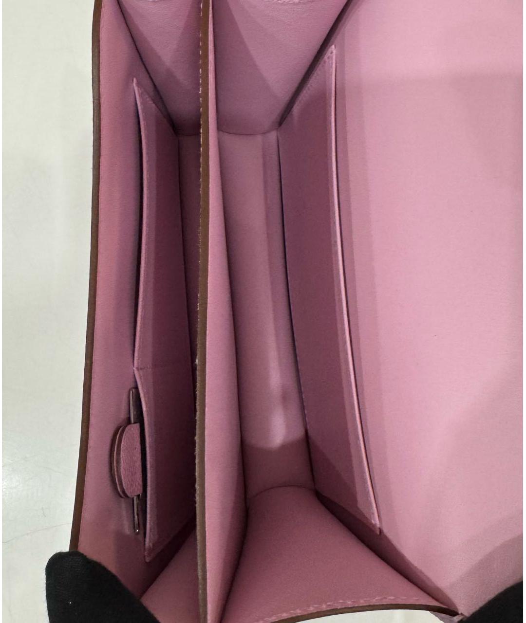 HERMES Розовая кожаная сумка через плечо, фото 4