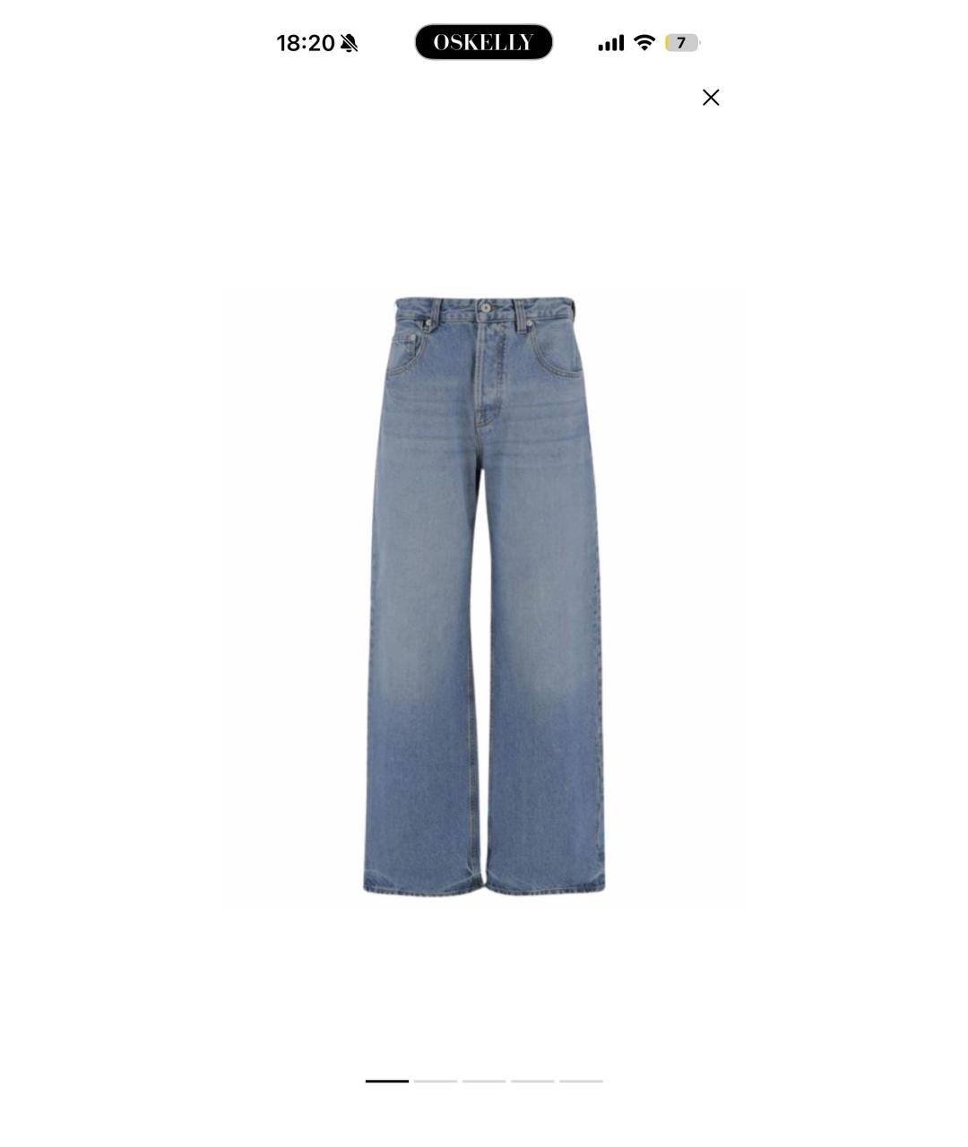 JACQUEMUS Голубые хлопковые джинсы клеш, фото 5