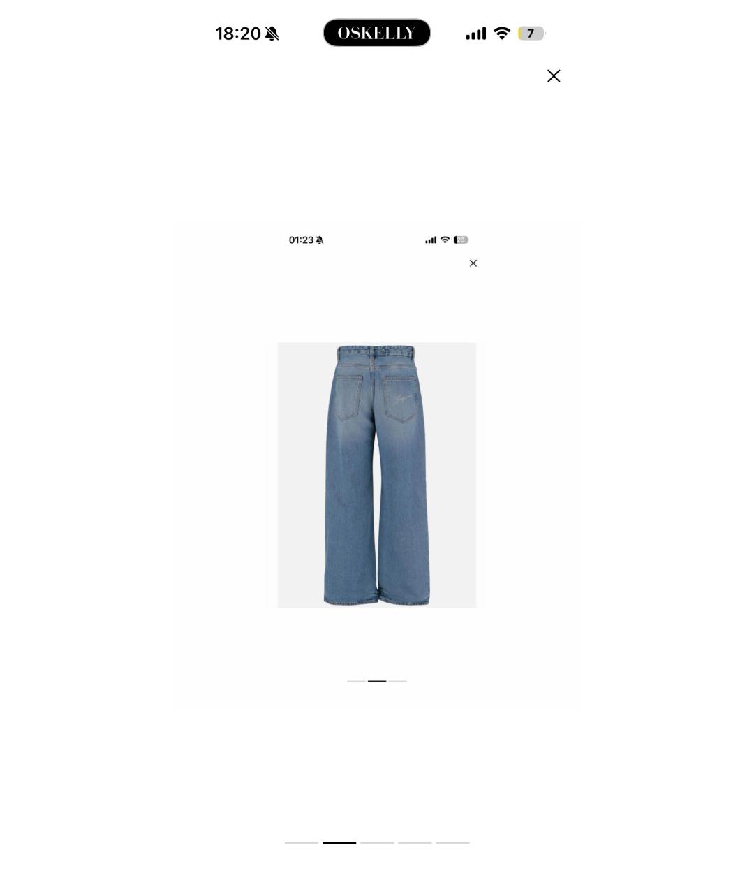 JACQUEMUS Голубые хлопковые джинсы клеш, фото 2