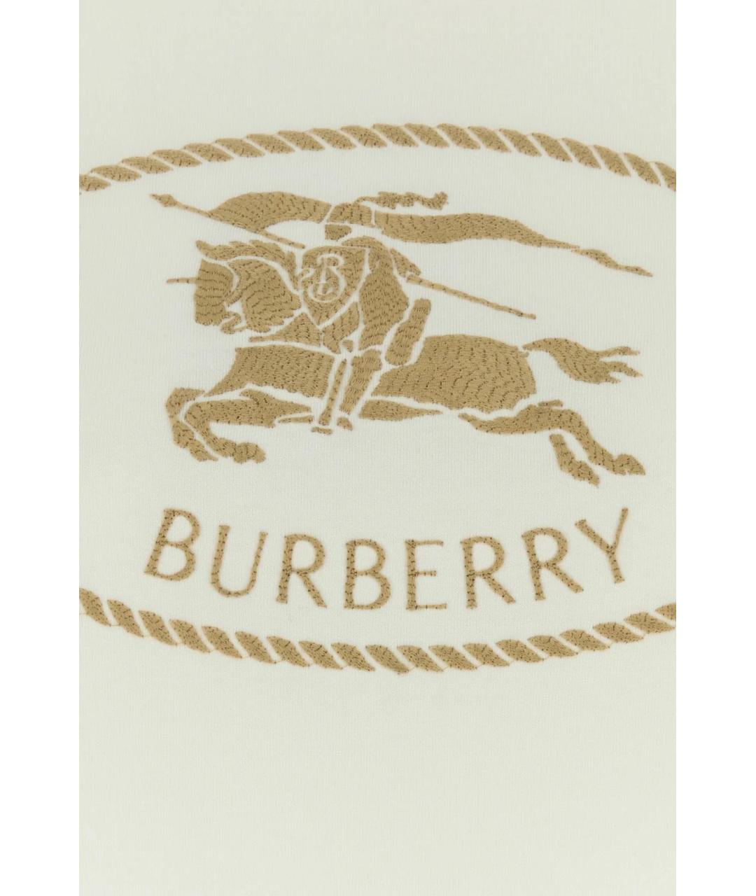 BURBERRY Белая хлопковая футболка, фото 3
