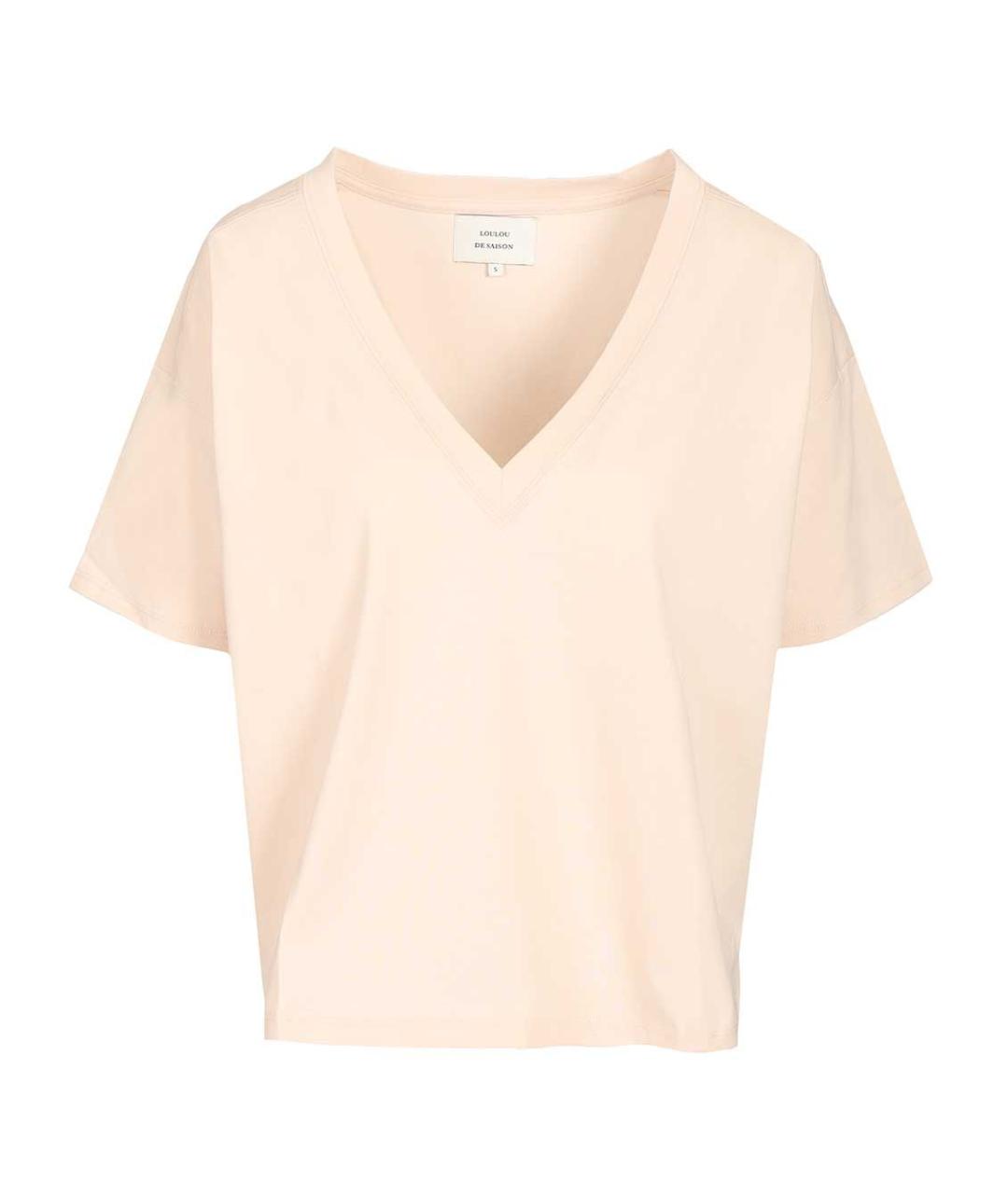 LOULOU STUDIO Розовая хлопковая футболка, фото 1