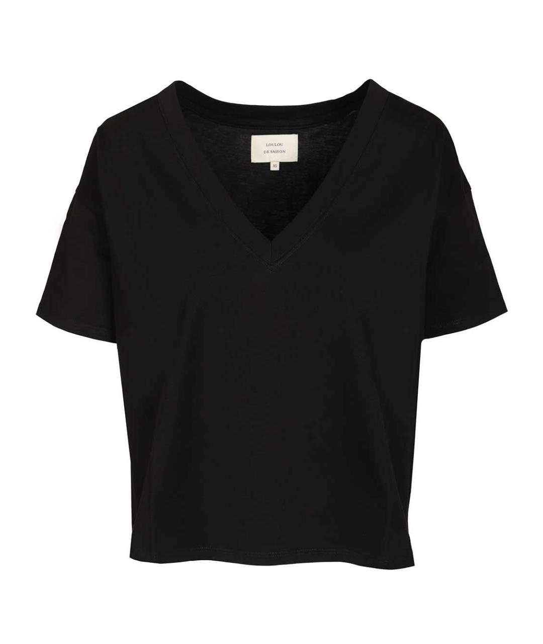 LOULOU STUDIO Черная хлопковая футболка, фото 1