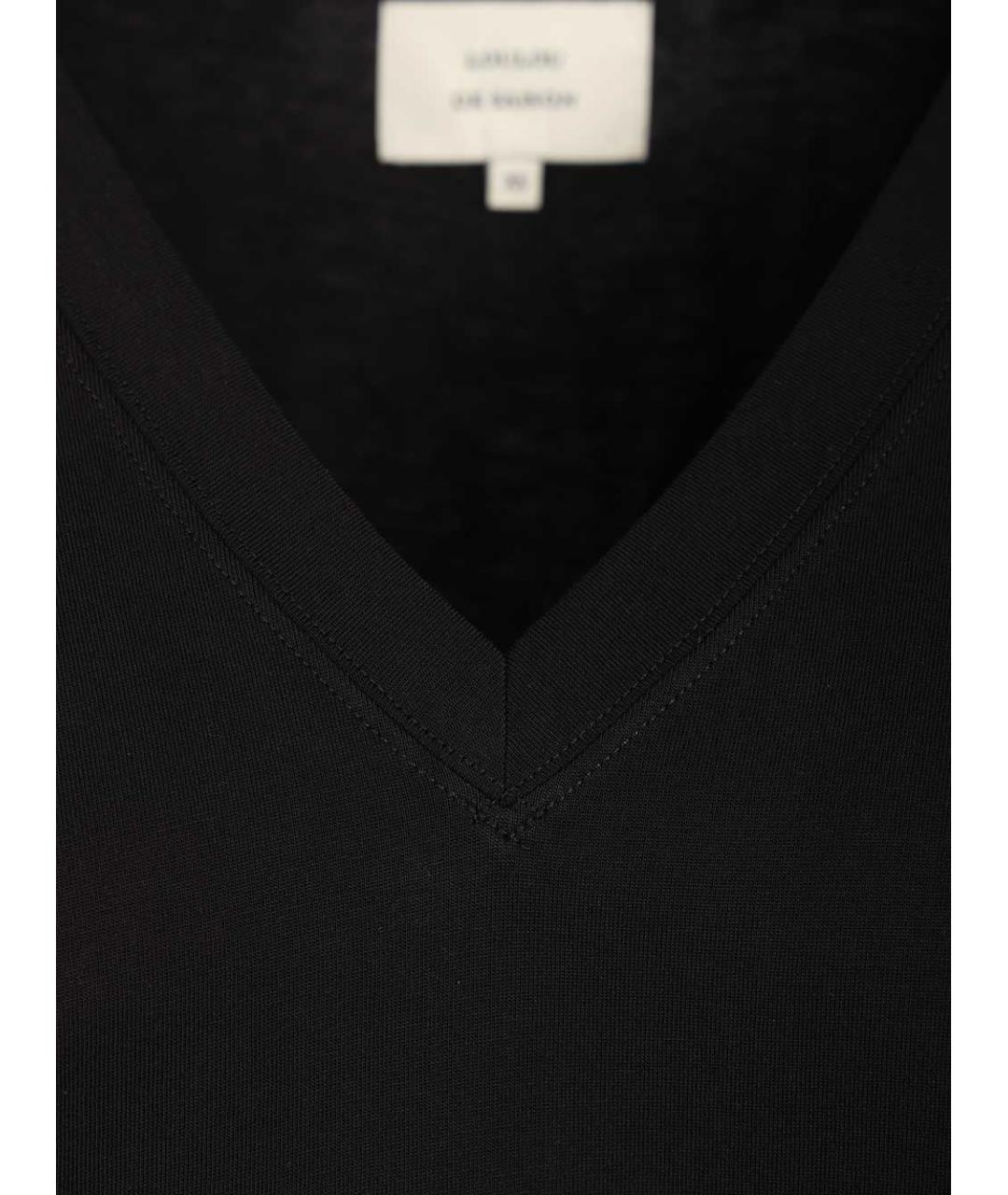 LOULOU STUDIO Черная хлопковая футболка, фото 3