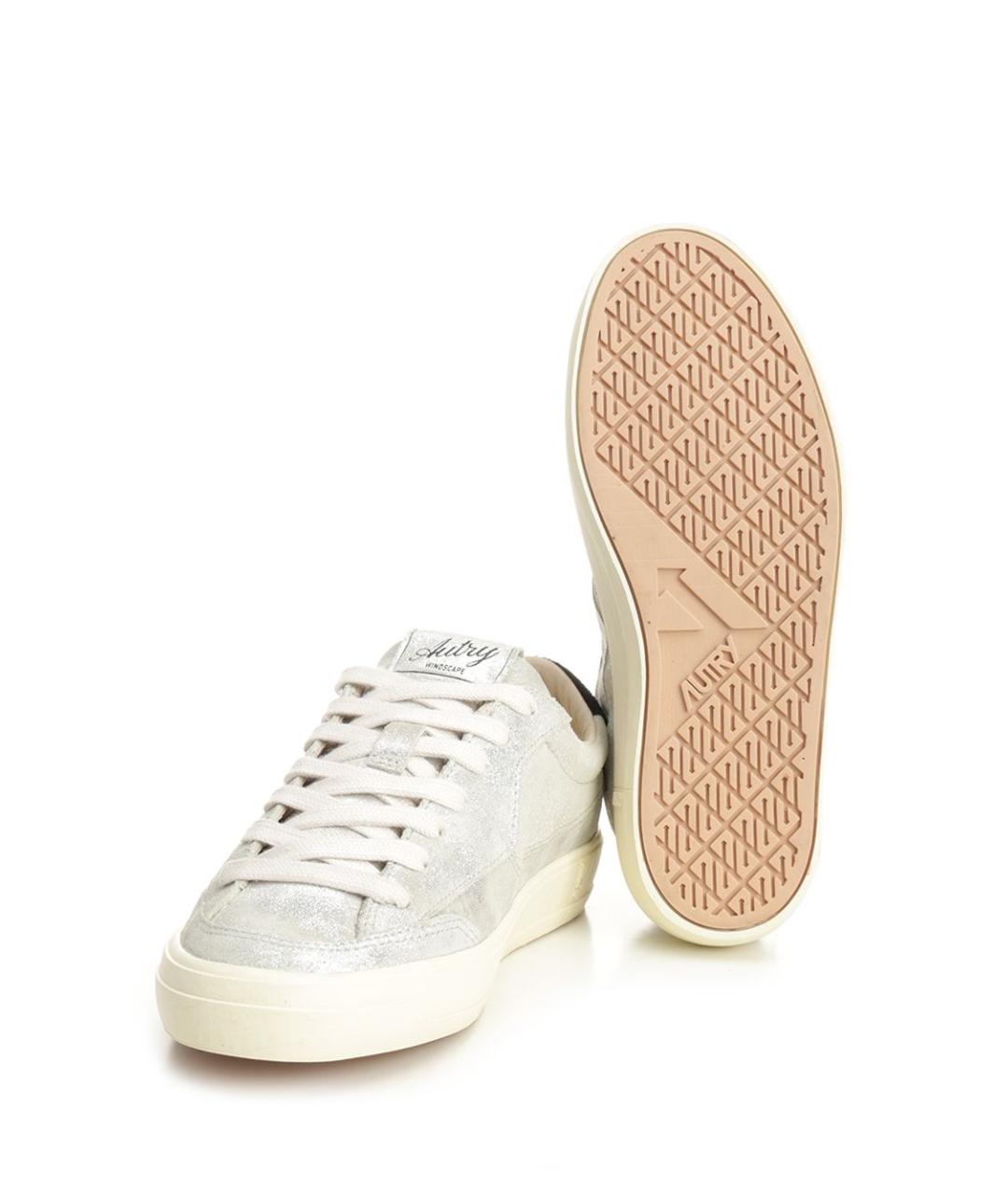 AUTRY Серебряные кожаные кеды, фото 5