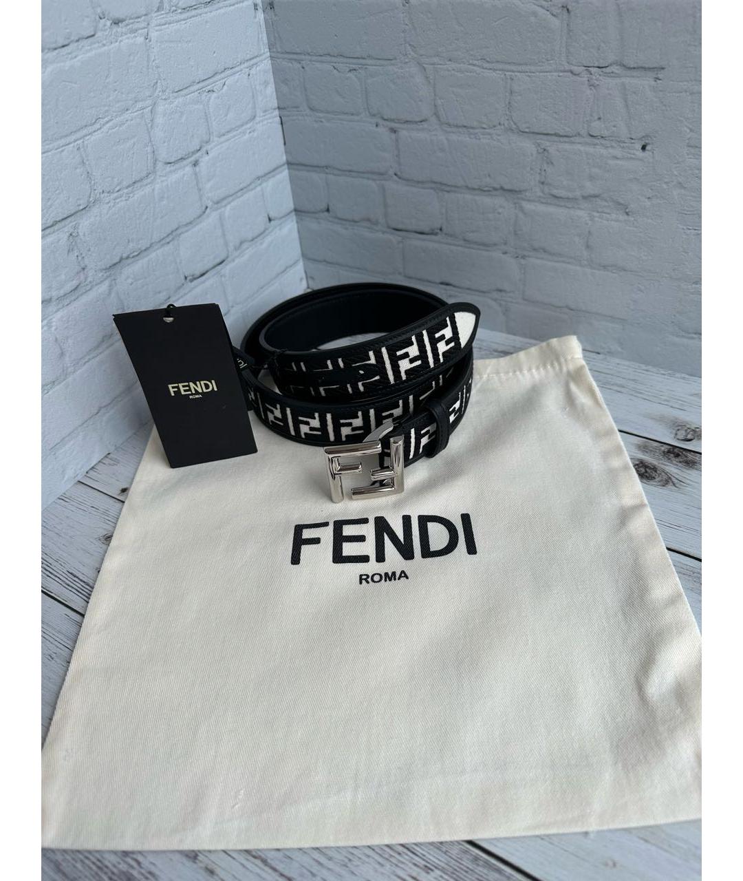 FENDI Черный кожаный ремень, фото 5