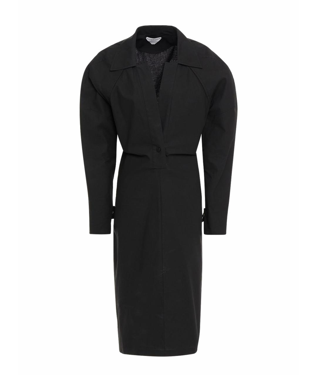 BOTTEGA VENETA Черное хлопковое коктейльное платье, фото 1