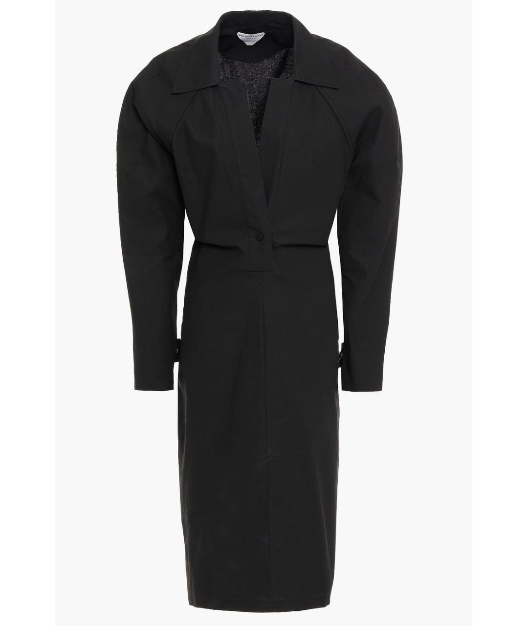 BOTTEGA VENETA Черное хлопковое коктейльное платье, фото 4